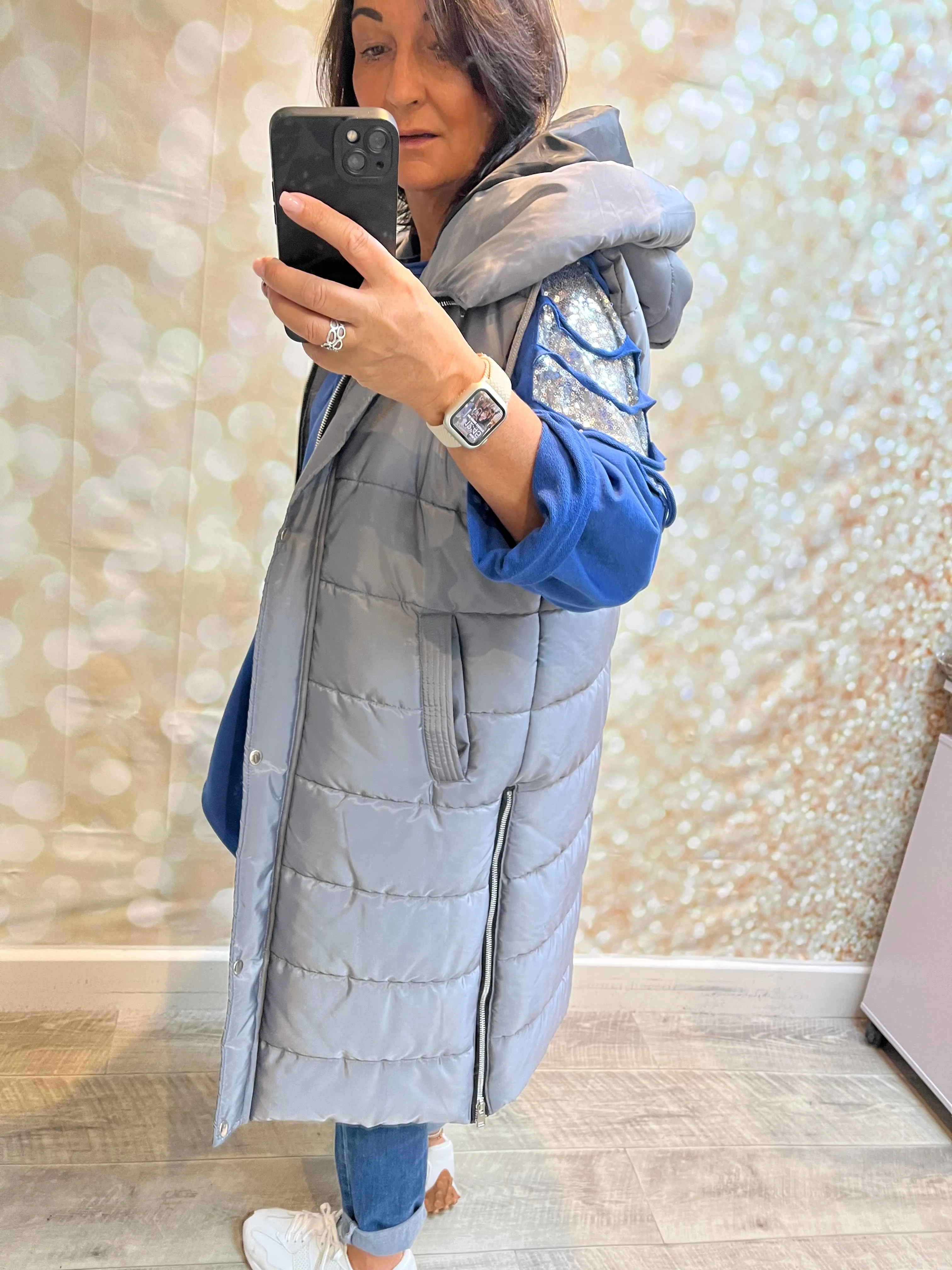 Hooded Gilet with side zips