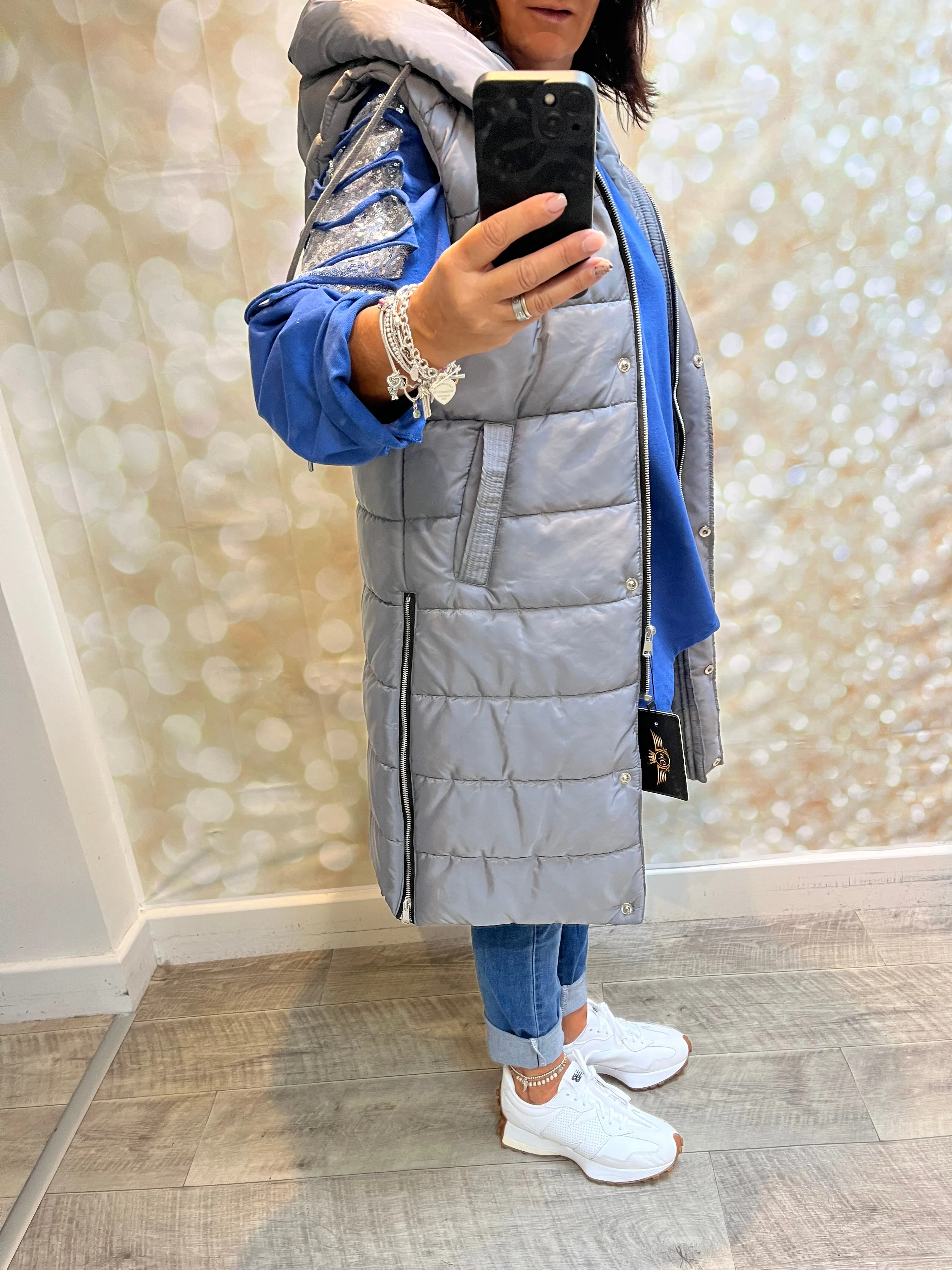 Hooded Gilet with side zips