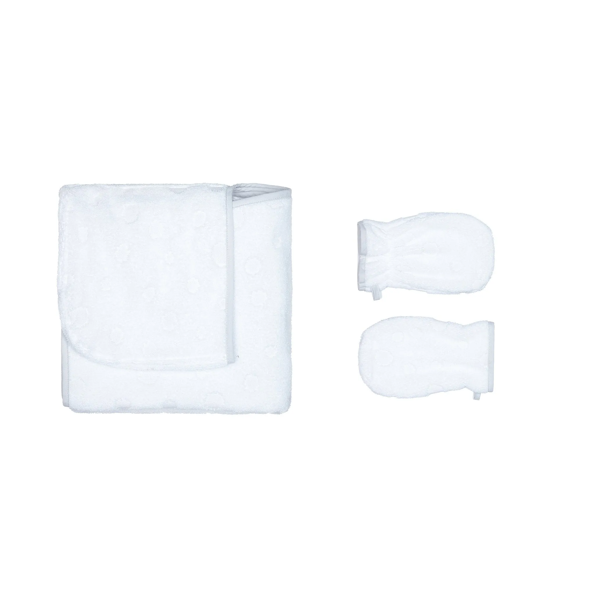 Hooded Toddler Dotty Towel & Washcloth Mitt