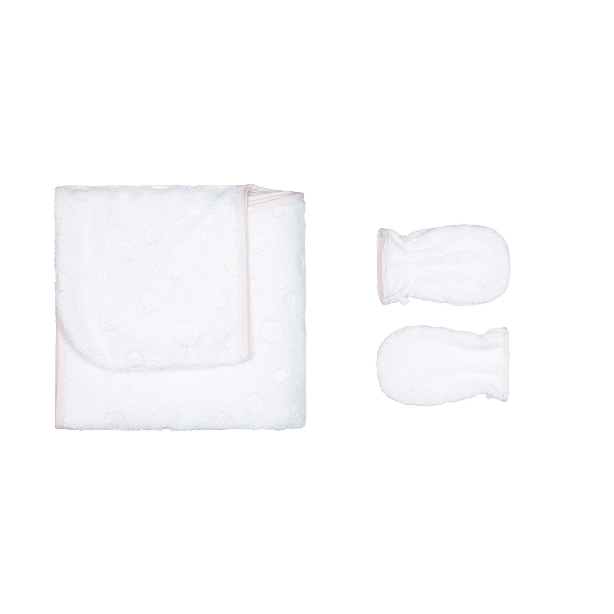 Hooded Toddler Dotty Towel & Washcloth Mitt