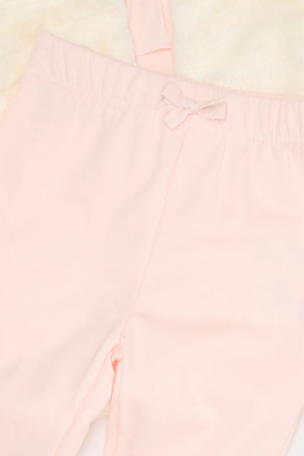 Infant Girls Pink Embellished Casual Set (3 Piece)