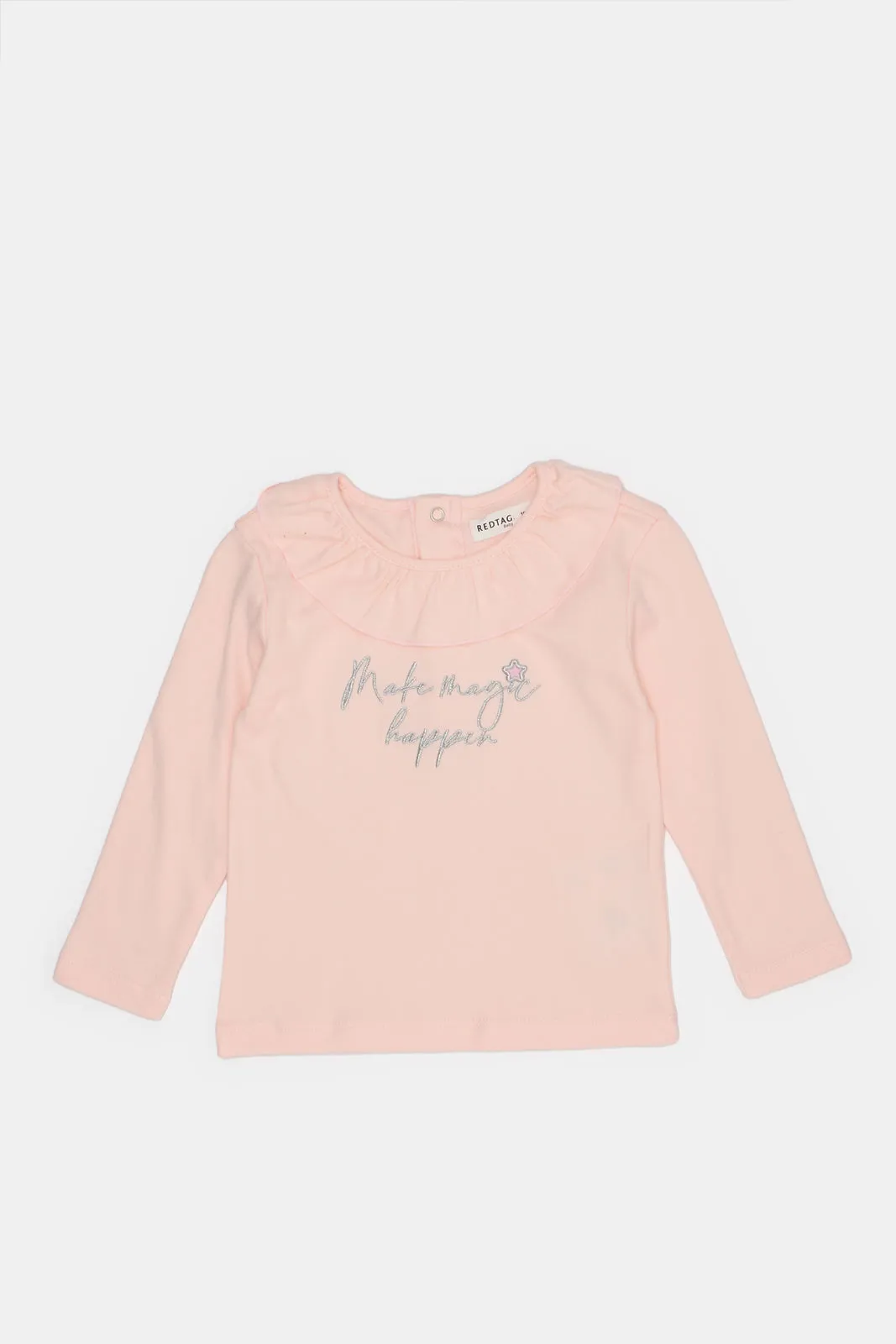 Infant Girls Pink Embellished Casual Set (3 Piece)