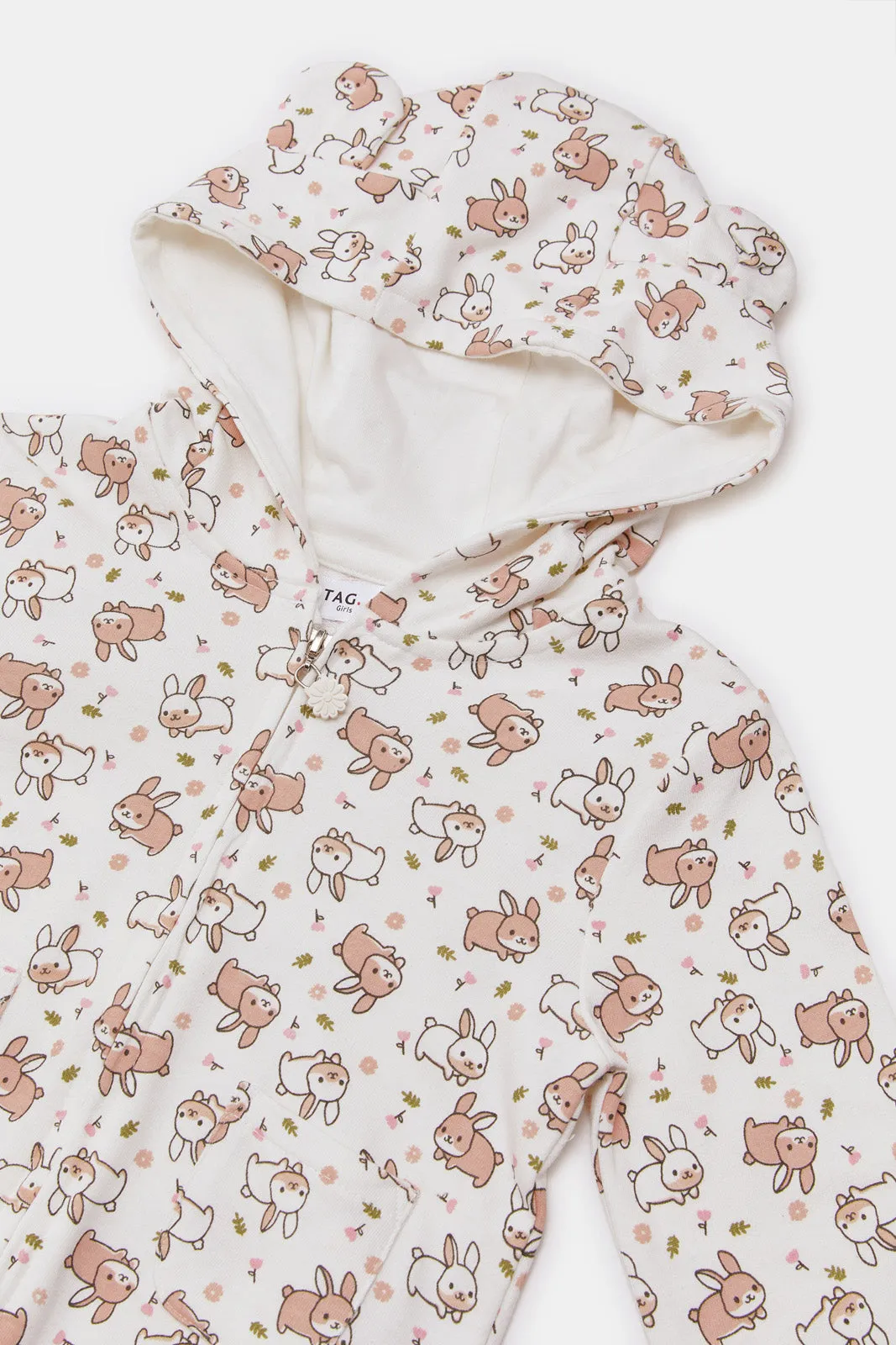 Infant Girls Pink Printed Casual Set (2 Piece)