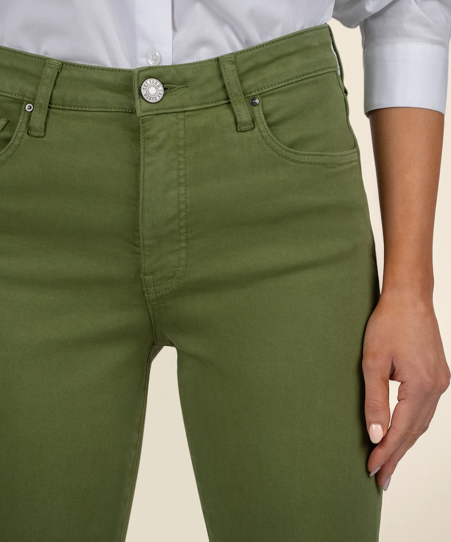 Kelsey High Rise Raw Hem | Army Green