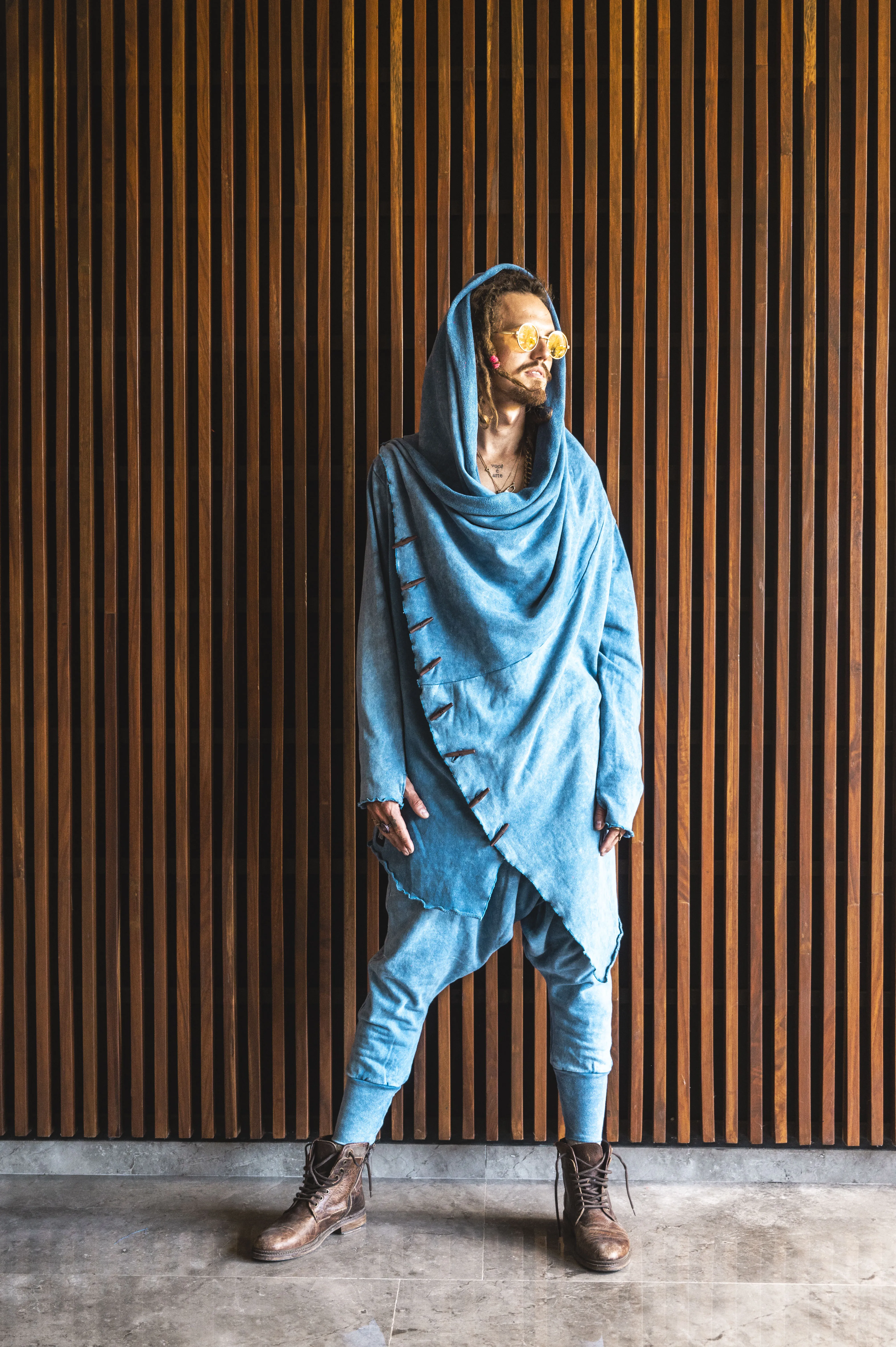 KENOBI BLUE Stonewash - Stylish Jedi Style Hoodie For Men
