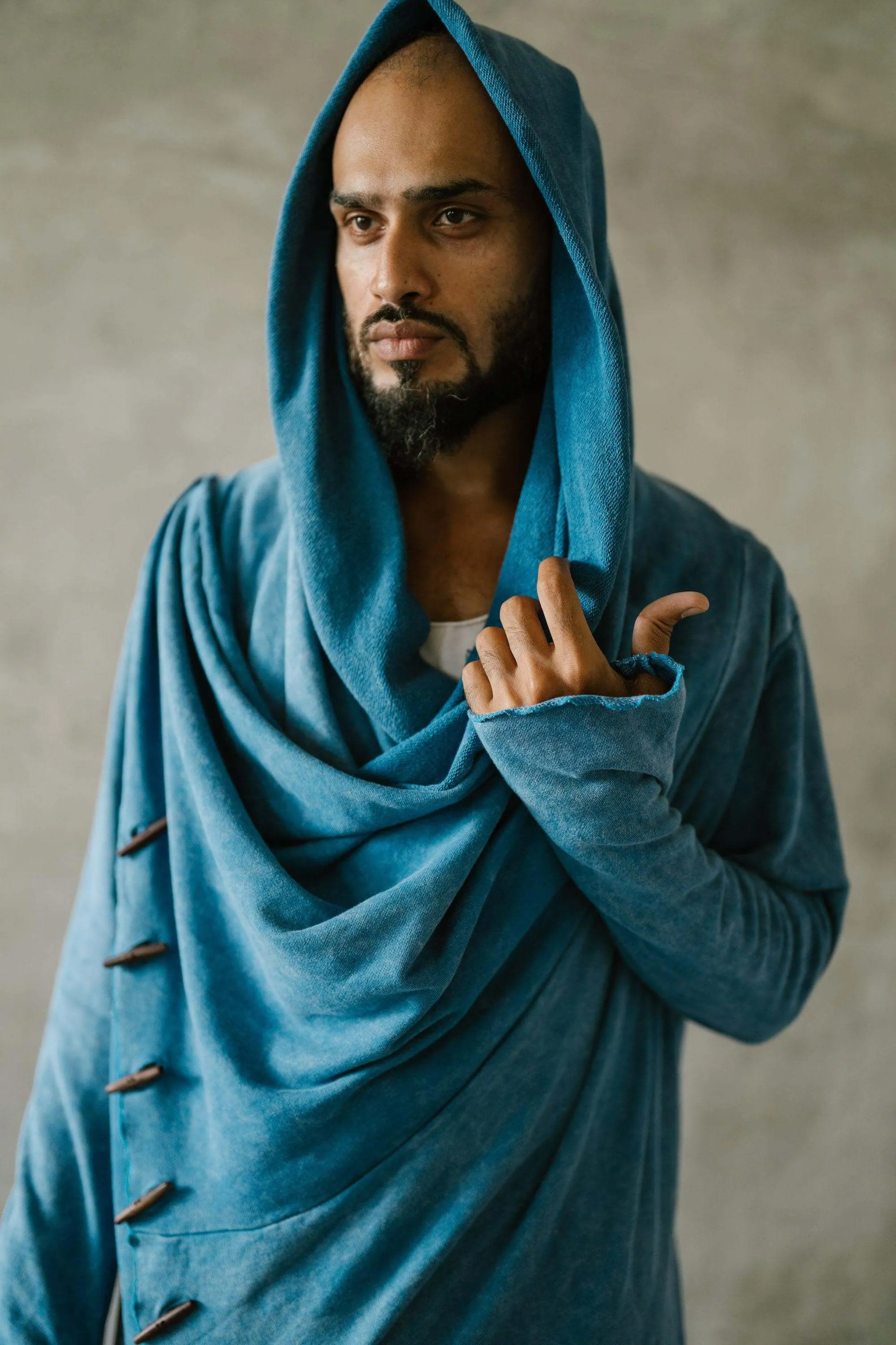 KENOBI BLUE Stonewash - Stylish Jedi Style Hoodie For Men