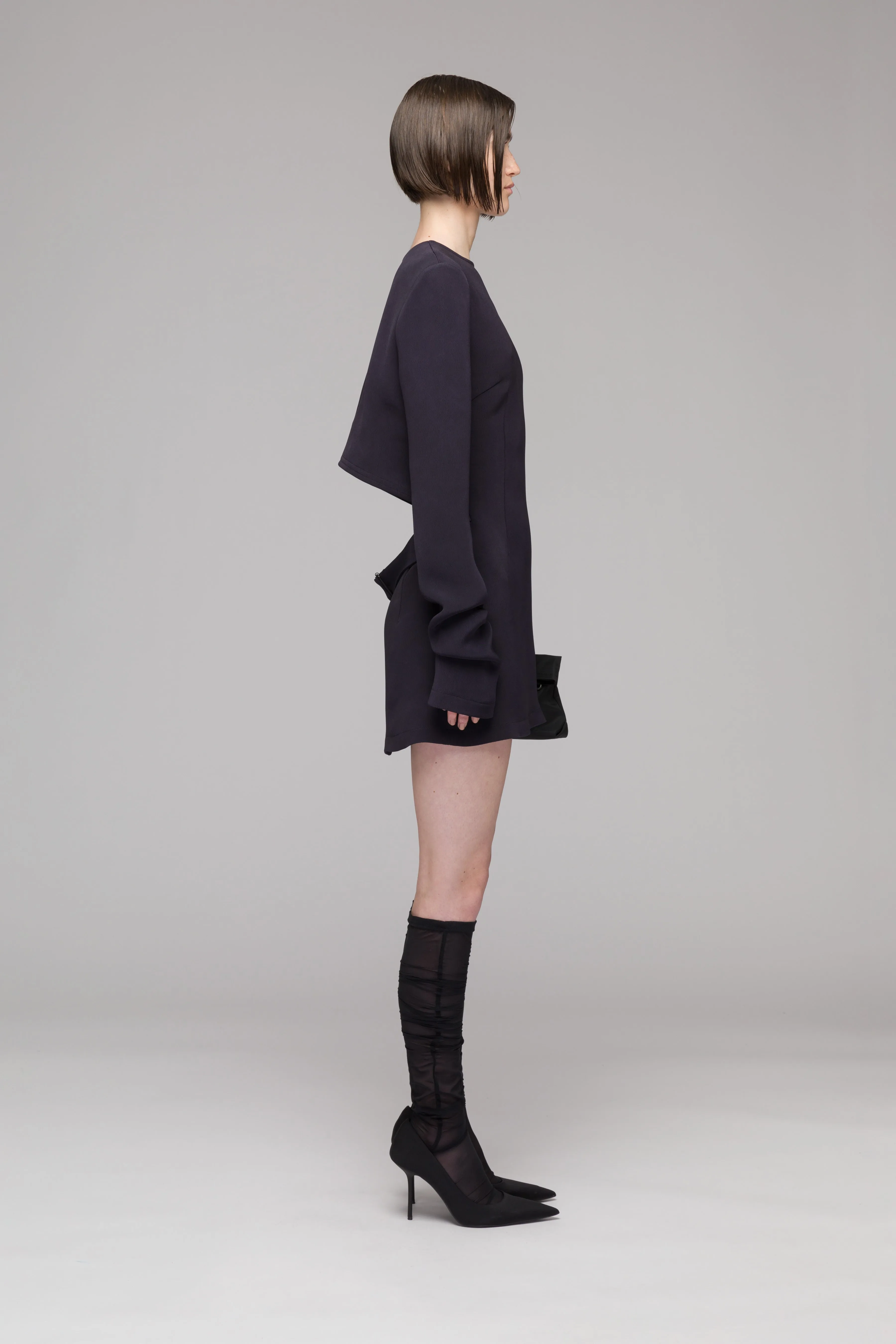 'KICKED BACK' STRUCTURED SHORT DRESS