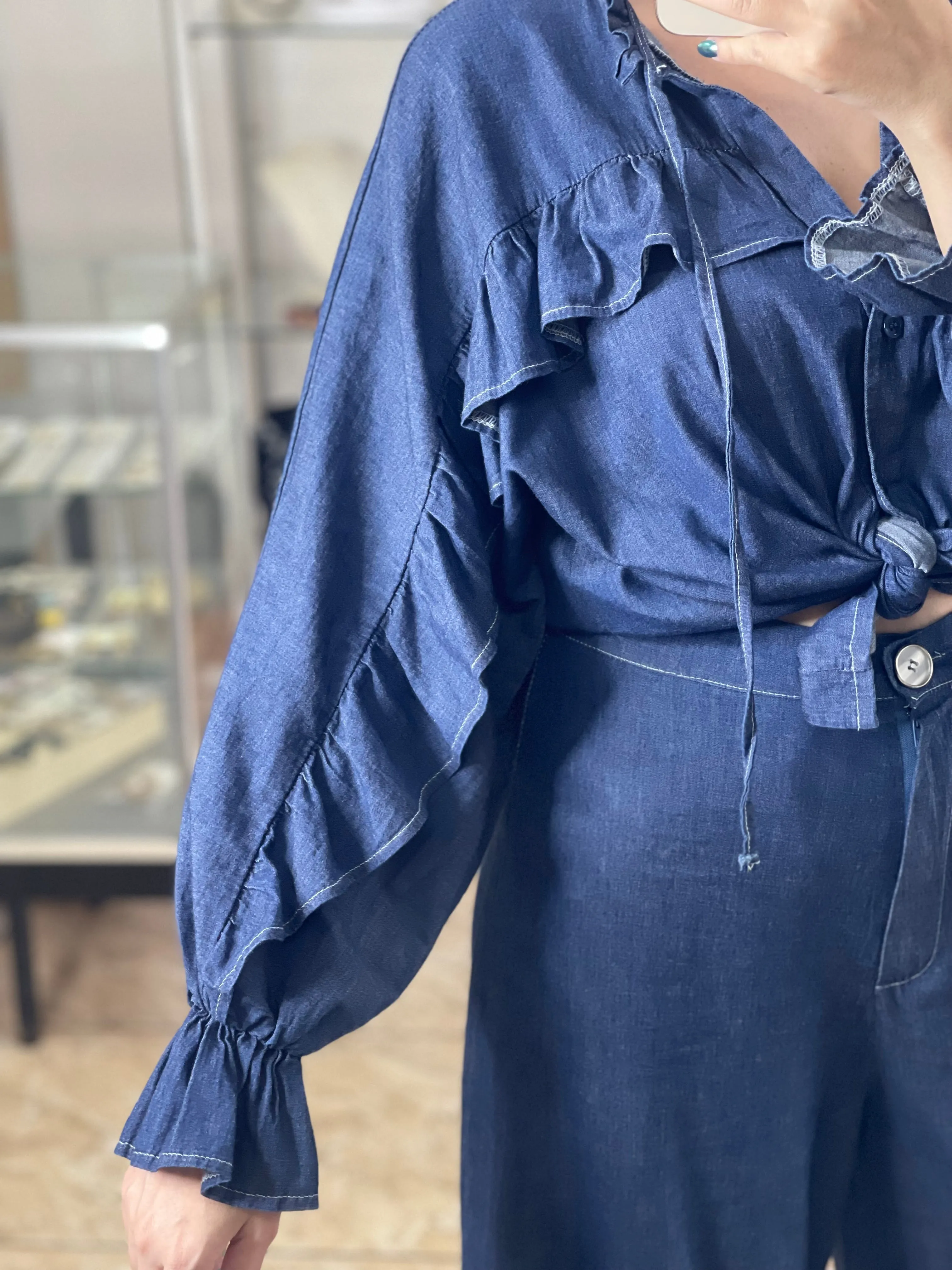 Long Sleeves Denim Set