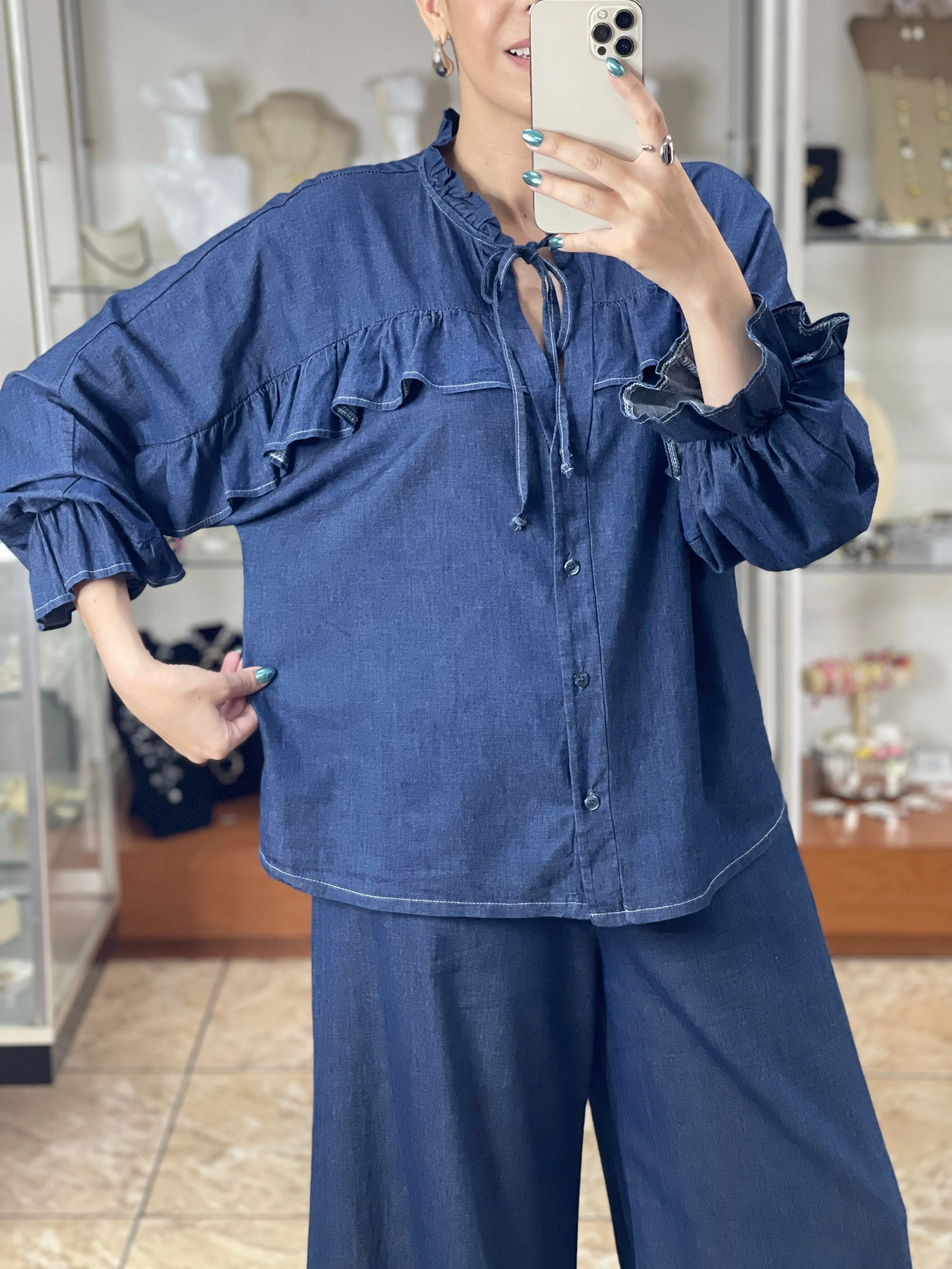 Long Sleeves Denim Set