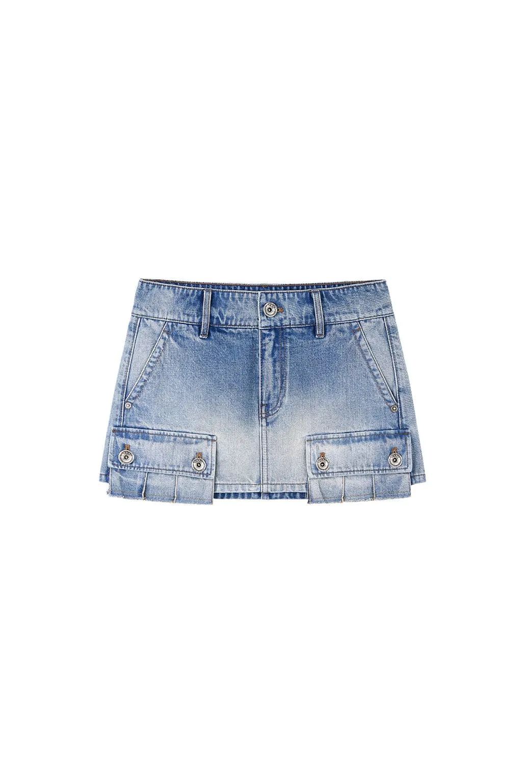 Low Waist Cargo Denim Skirt