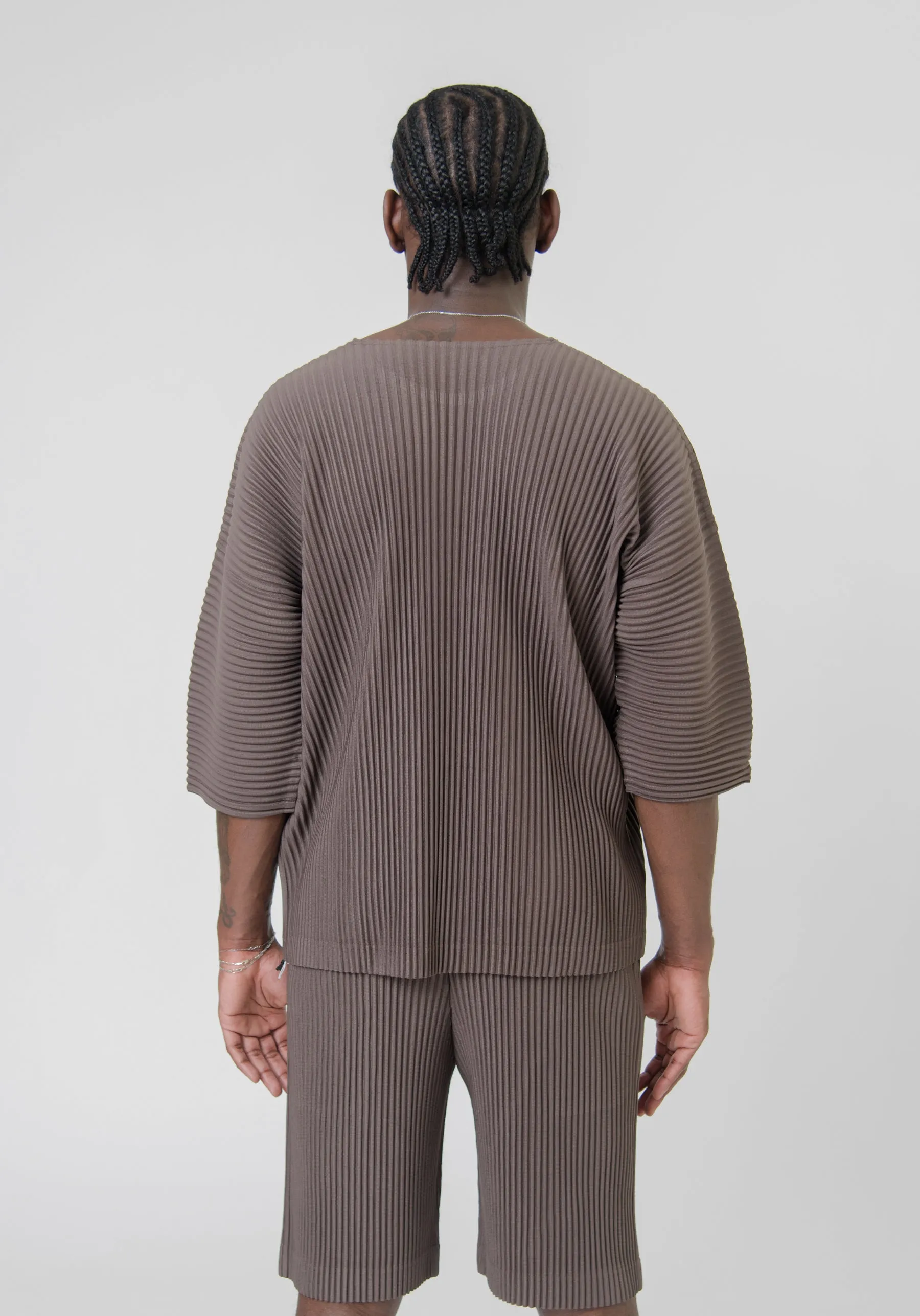 MC May Pleated Tee Soil Brown JK119-46
