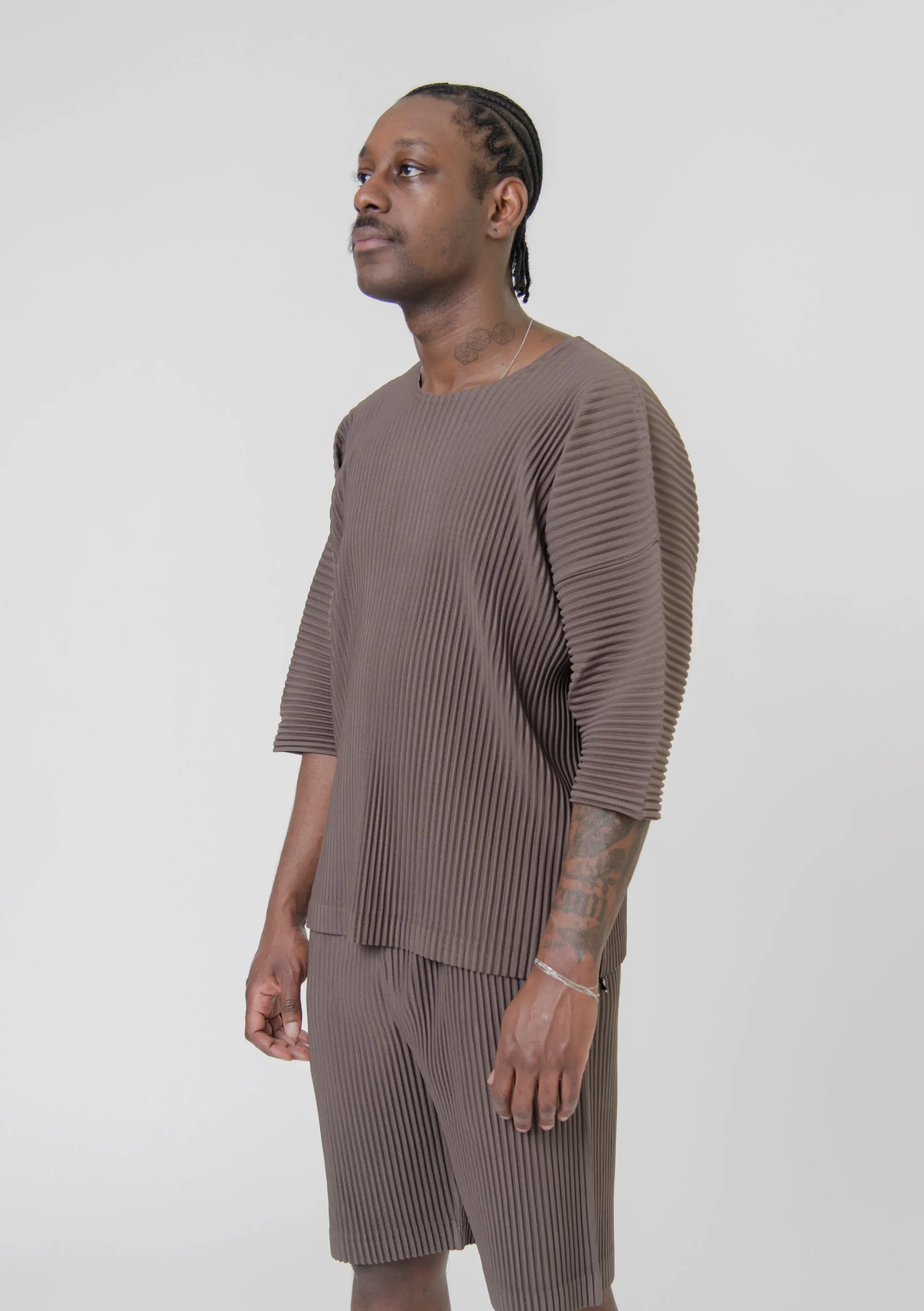 MC May Pleated Tee Soil Brown JK119-46