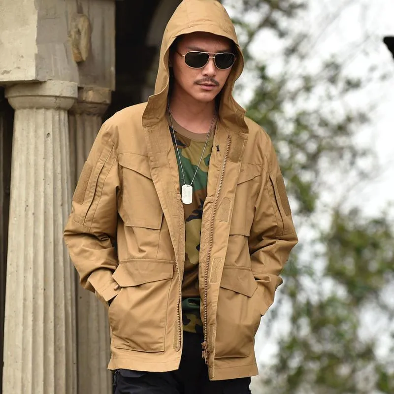 Men's Hooded Tactical Windbreaker