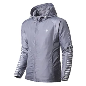 Men's Printed Windbreaker With Zipper