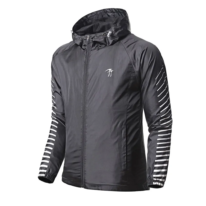 Men's Printed Windbreaker With Zipper