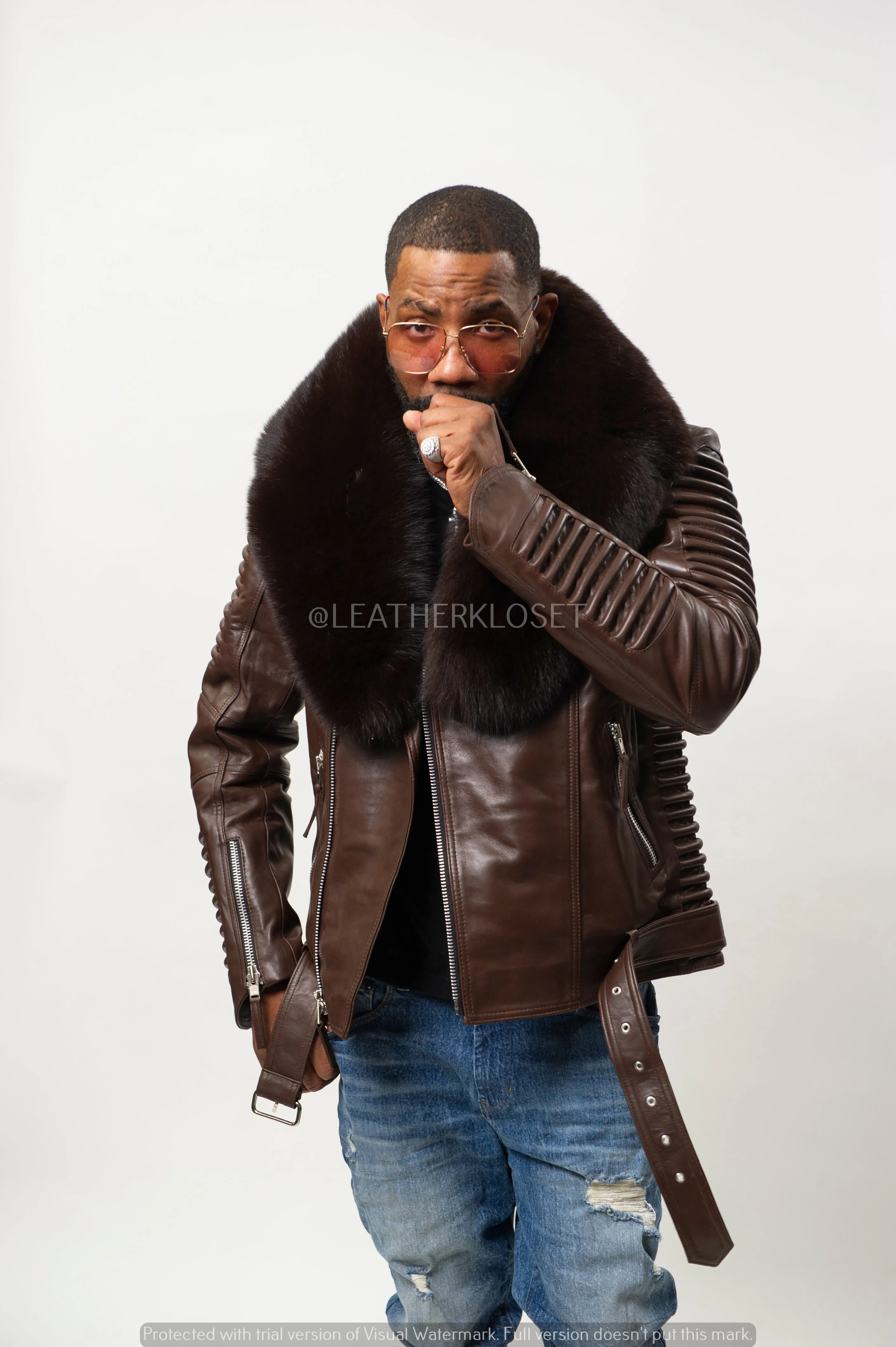 Men's Trey Biker Brown Full Fox Fur [Brown Fox]