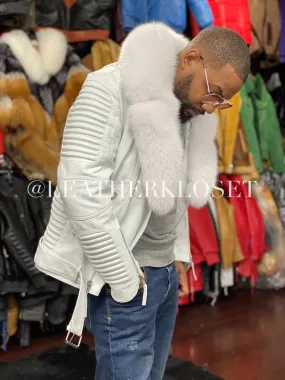 Men's Trey Biker Full Fox Fur Collar