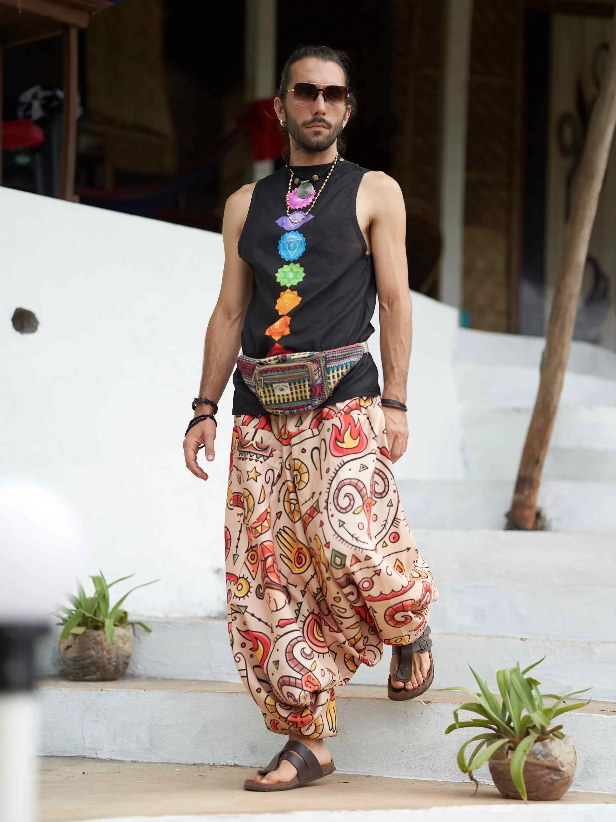 Men's Virgo Sign Boho Alibaba Balloon Hippy Harem Pants For Travel Yoga Dance