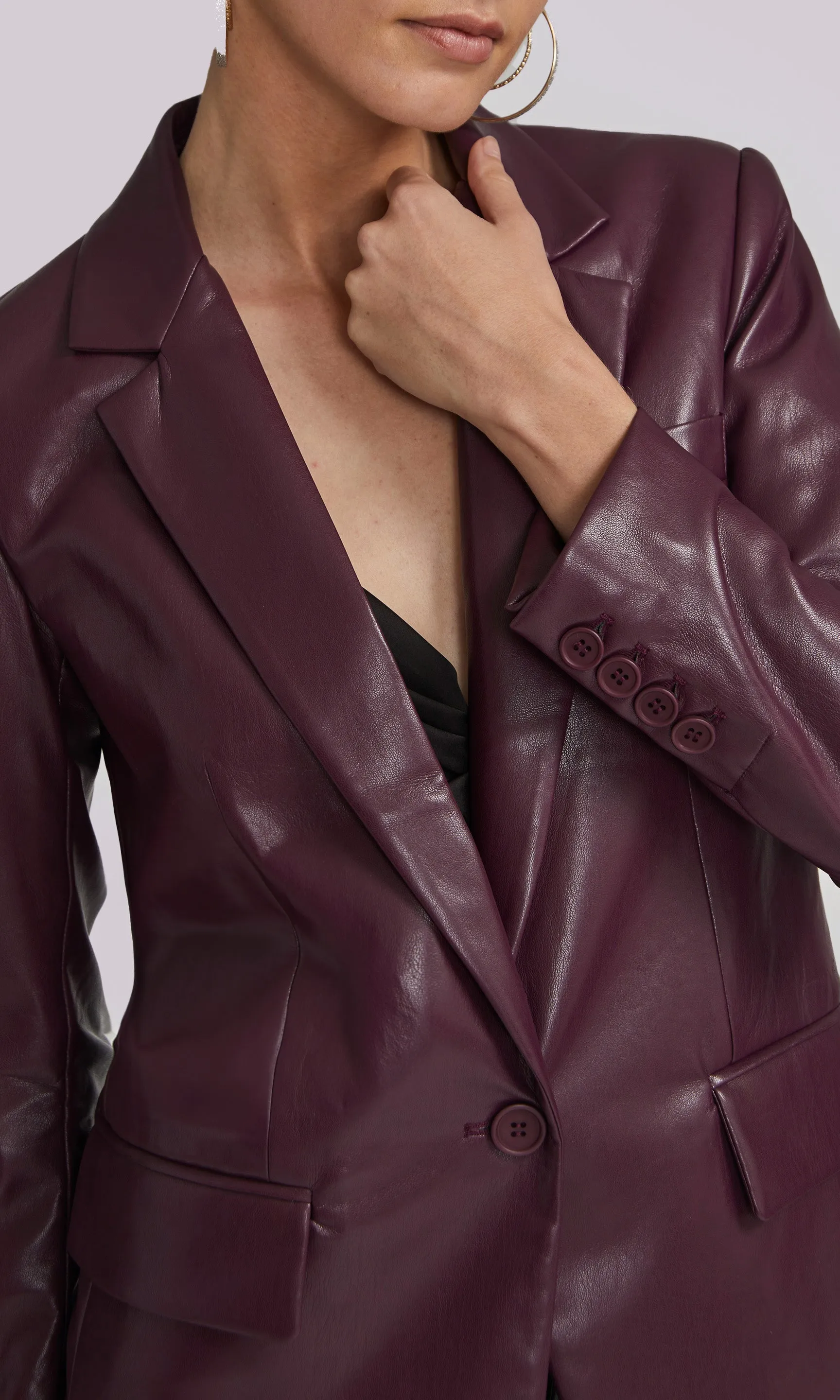 Milan Vegan Leather Blazer
