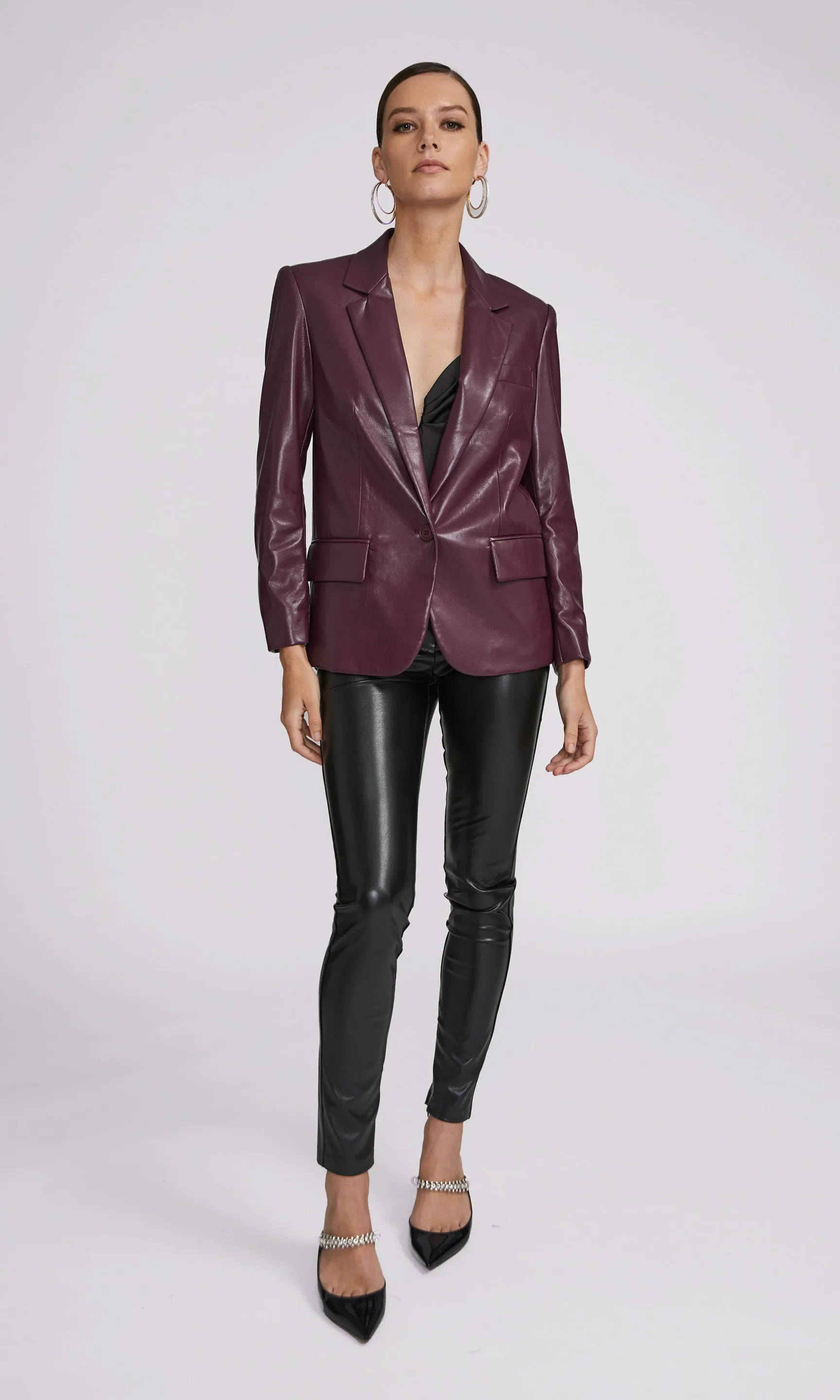 Milan Vegan Leather Blazer