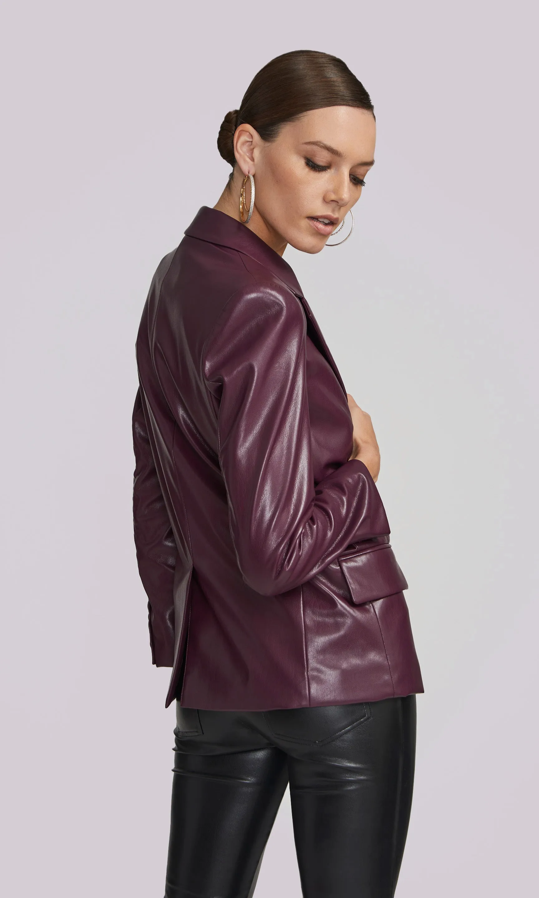 Milan Vegan Leather Blazer