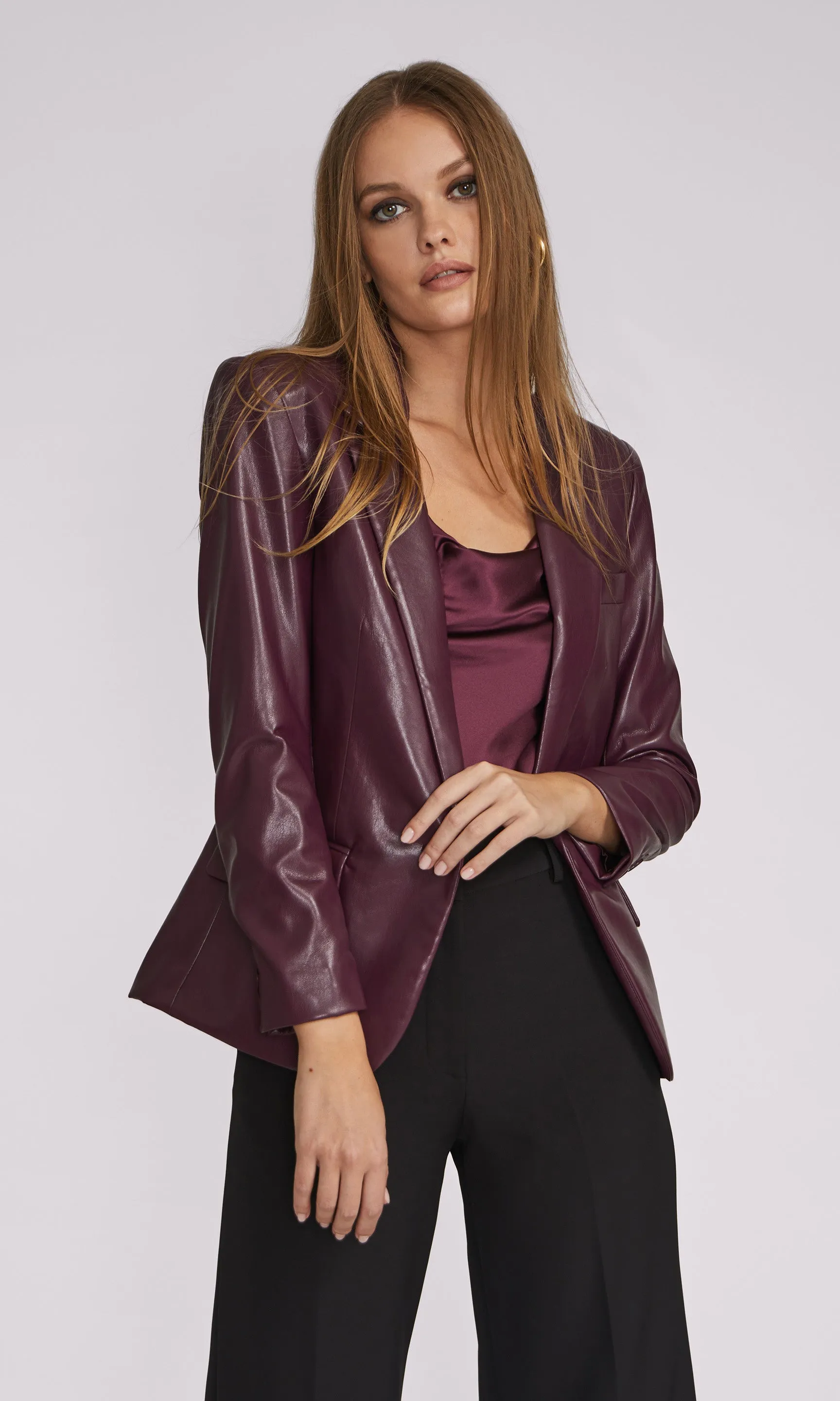 Milan Vegan Leather Blazer