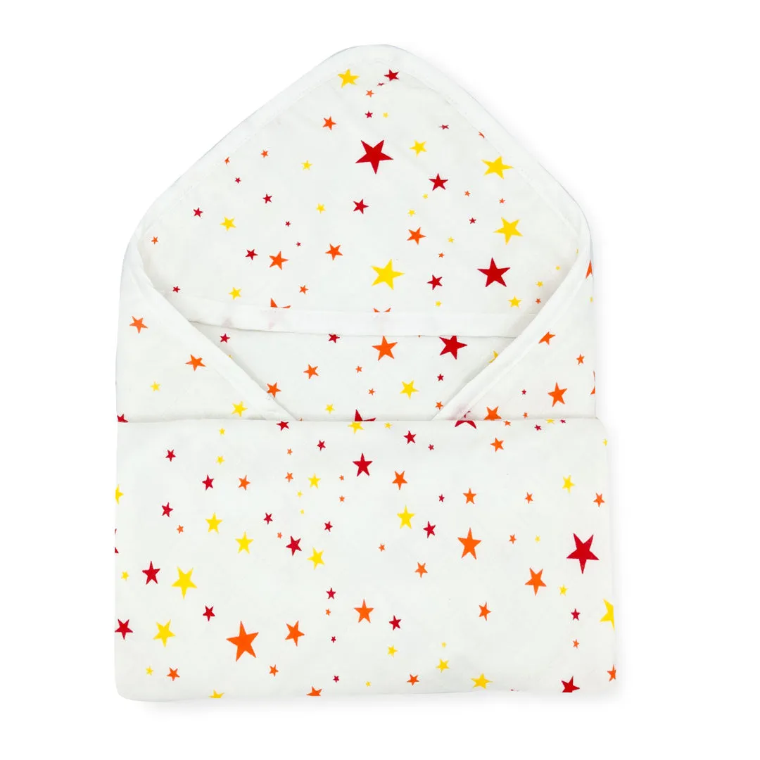 Muslin Hooded Towel- 100% Organic Cotton- Star