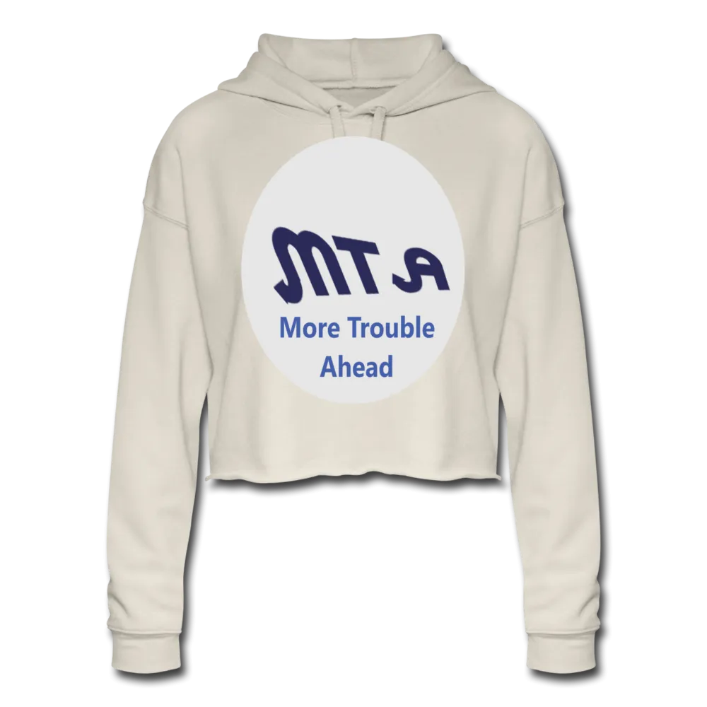 New York City Subway train funny Logo parody Women's Cropped Hoodie