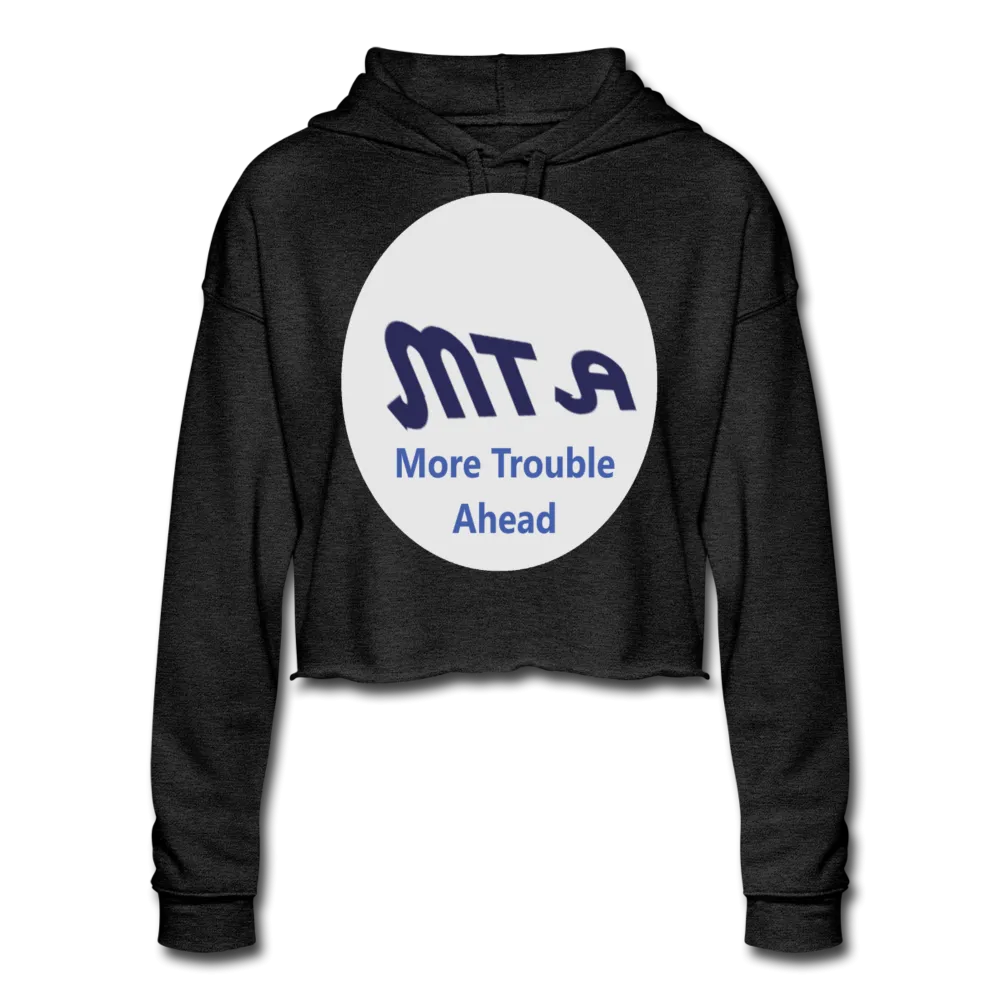 New York City Subway train funny Logo parody Women's Cropped Hoodie