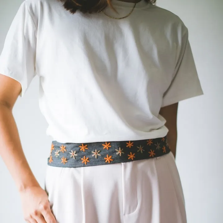 Nikki Fabric Belt - black denim