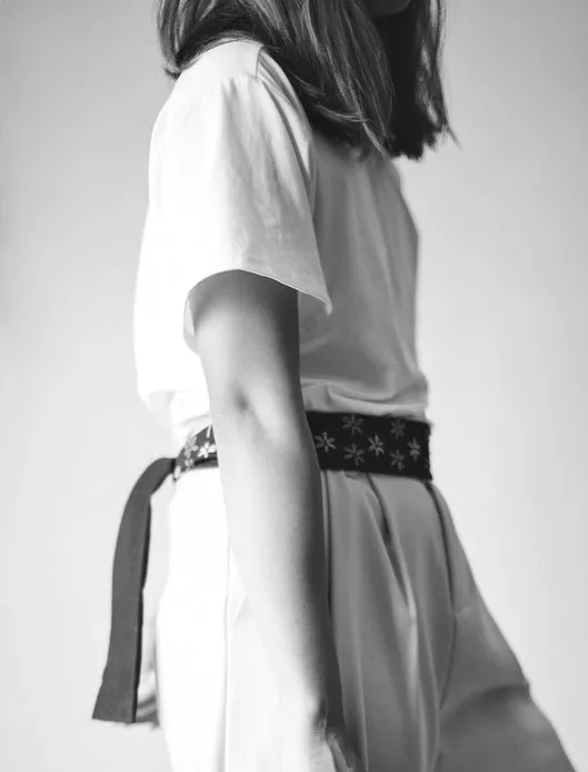 Nikki Fabric Belt - black denim