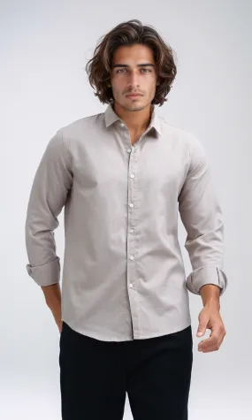 O188526 - Casual Buttoned Down Basic Shirt - Beige