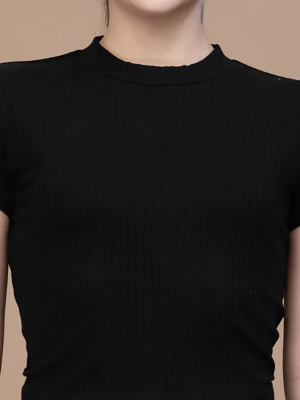 Odour Free High Neck Waist Tie Ups Styled Back Top For Women