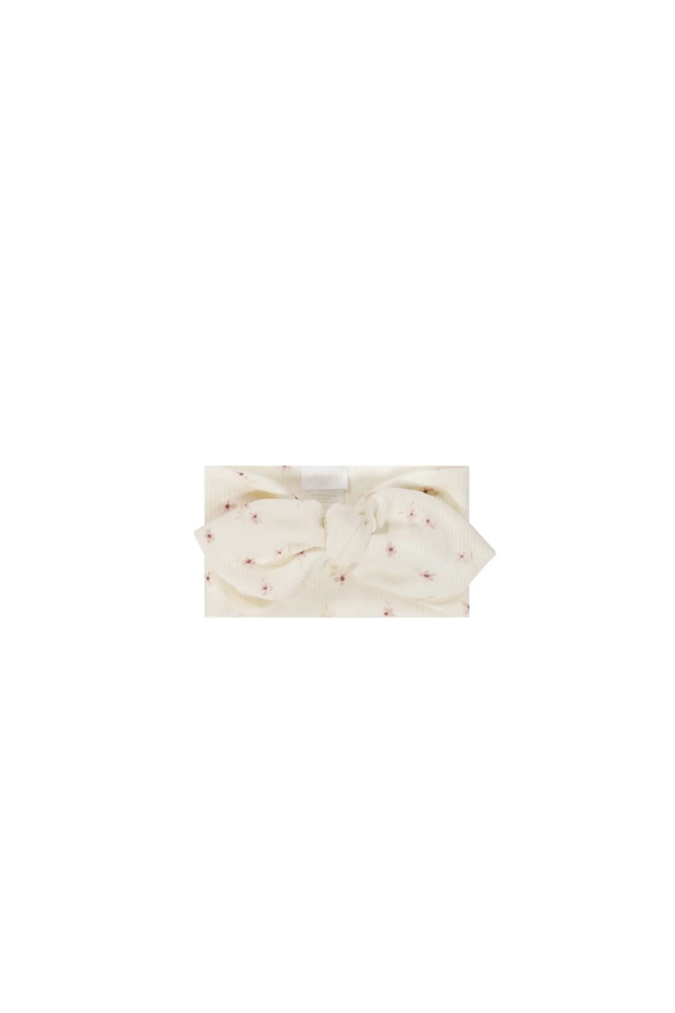 Organic Cotton Fine Rib Headband - Simple Flowers Egret