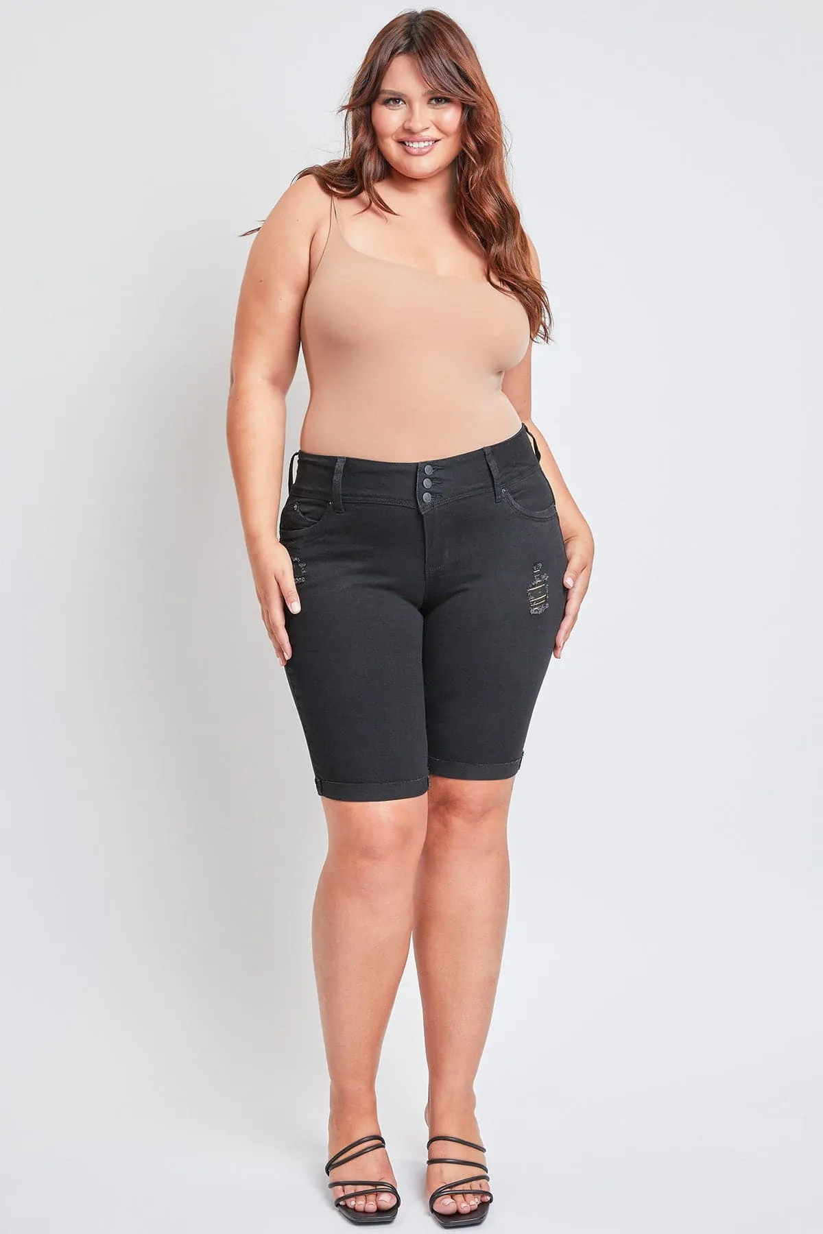 Plus Size Women's WannaBettaButt Cuffed Bermuda Shorts