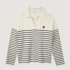 "Patch Coeur ML" Mondovi Sweater (Off White Black)