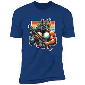 Rhino Warrior with Shotgun - Premium Short Sleeve Tee (Closeout)