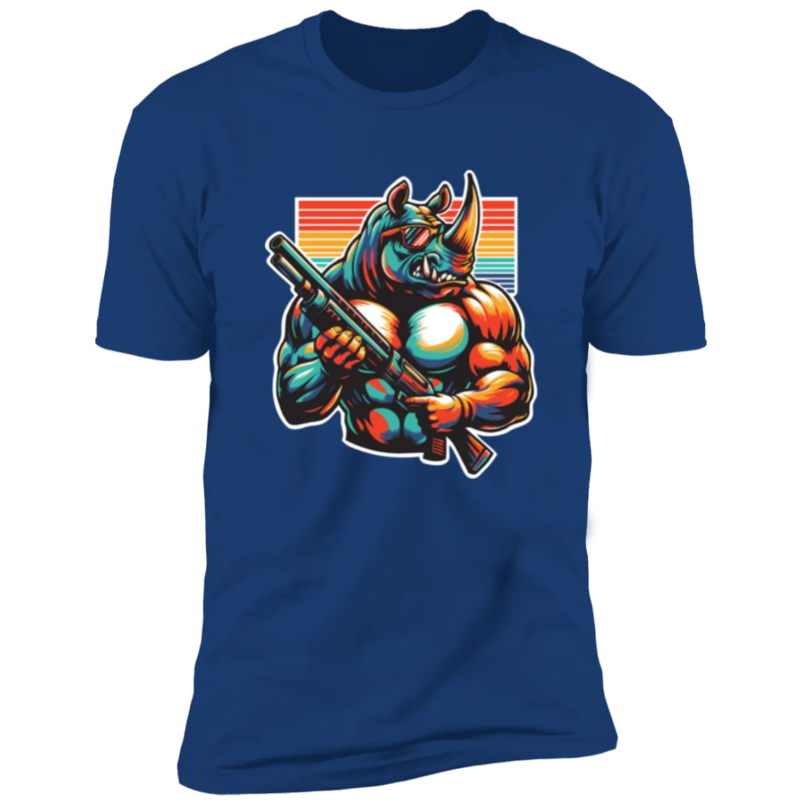 Rhino Warrior with Shotgun - Premium Short Sleeve Tee (Closeout)