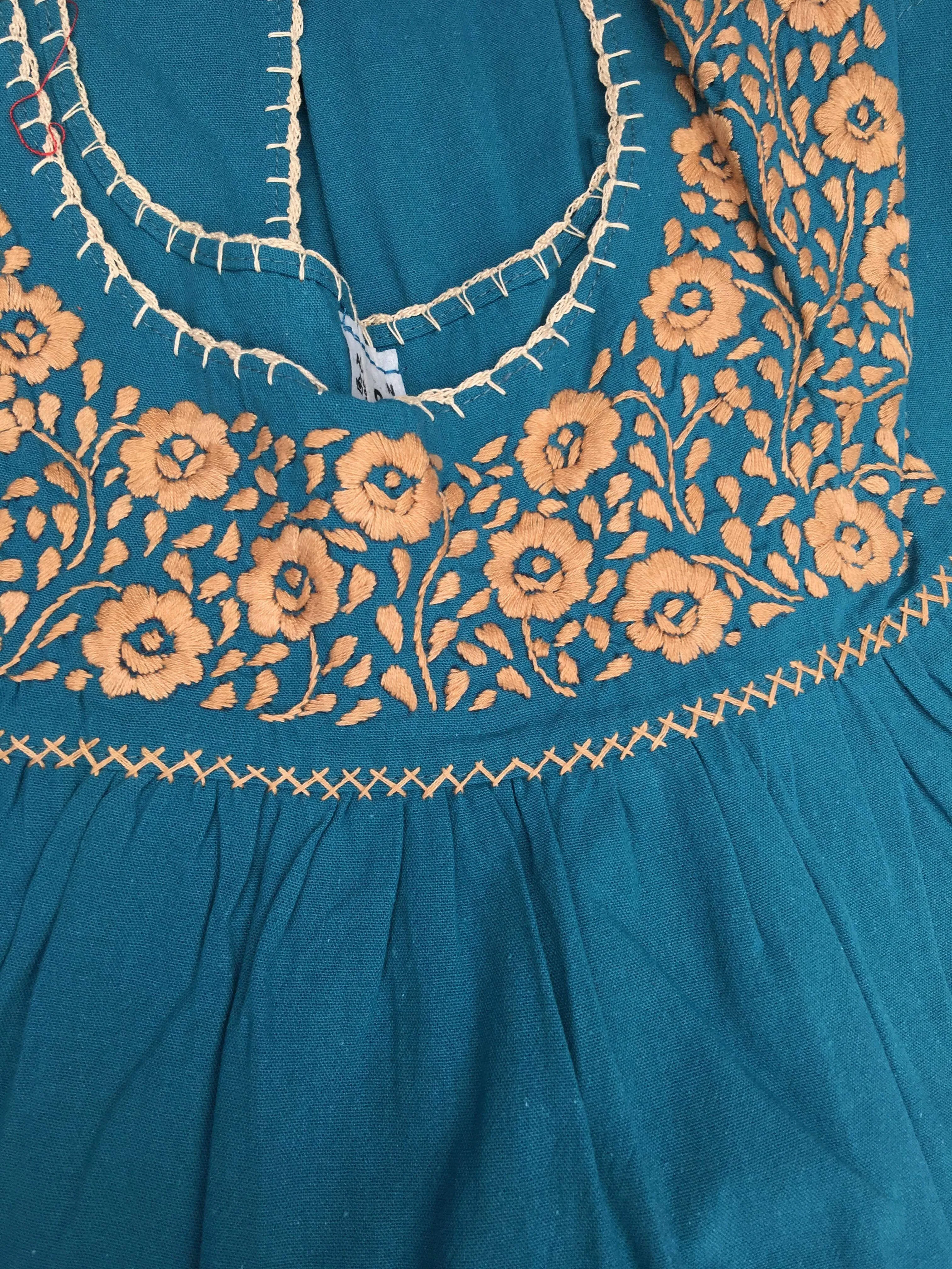 Rocio Long Sleeve Chapala Traditional Embroidered Blouse