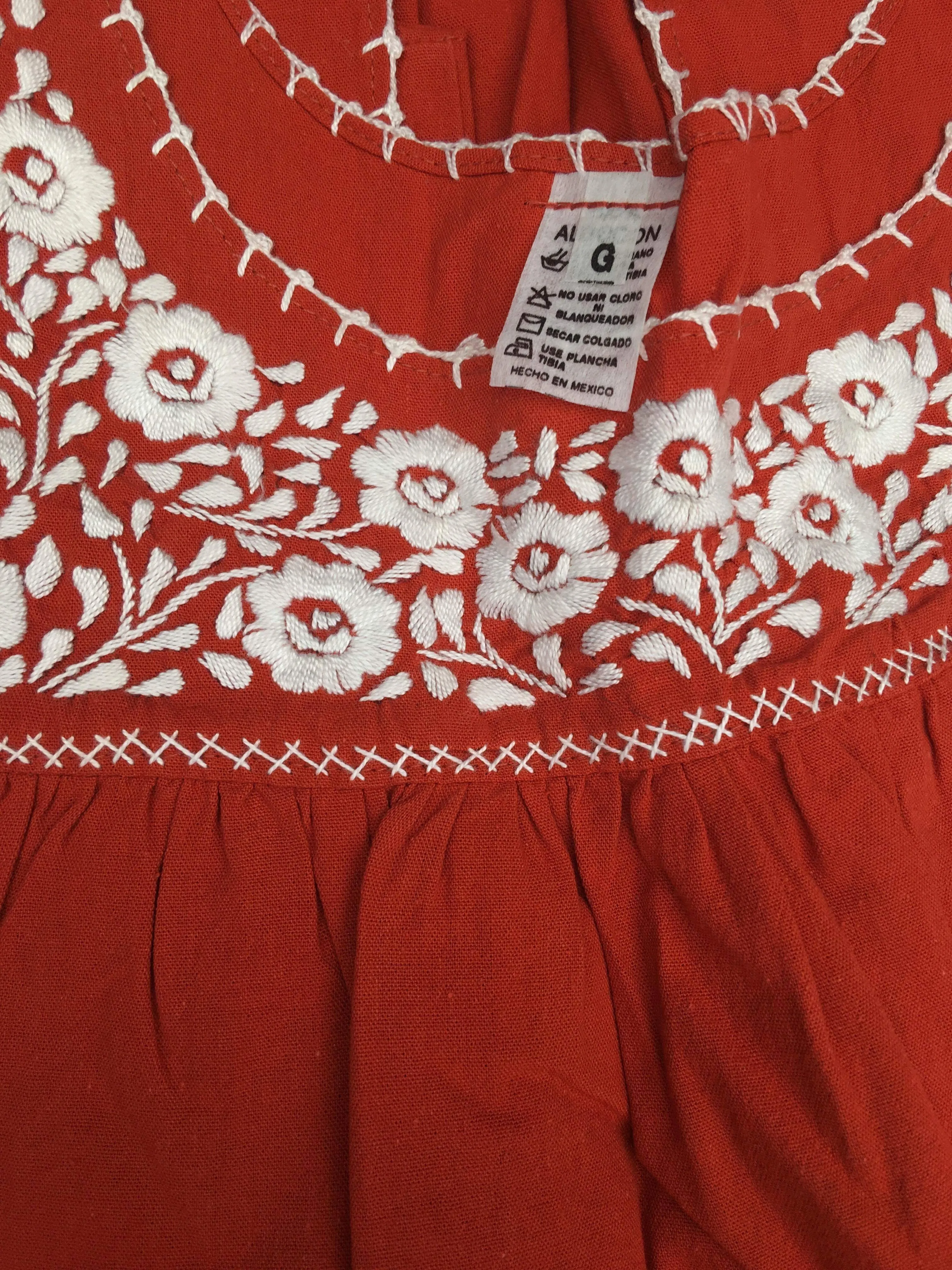 Rocio Long Sleeve Chapala Traditional Embroidered Blouse
