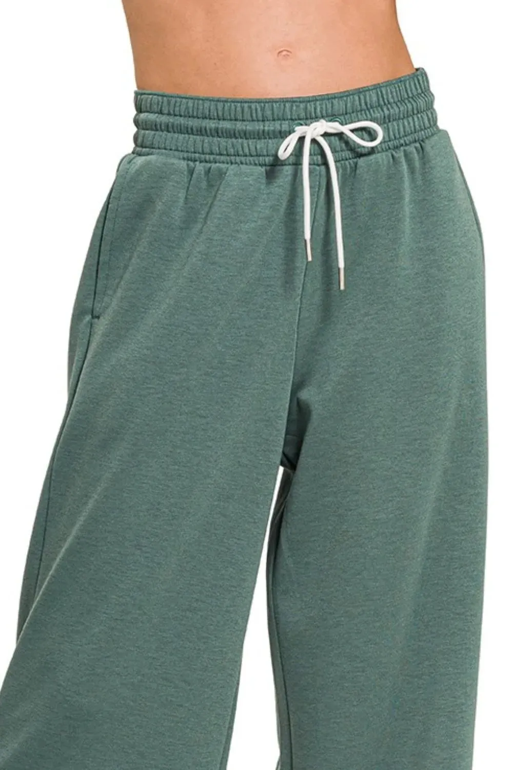 Scuba Drawstring Pants in Ash Jade