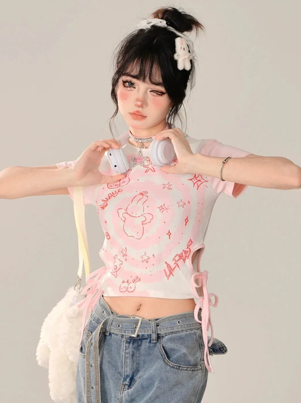 Short Girly Summer Rabbit Top