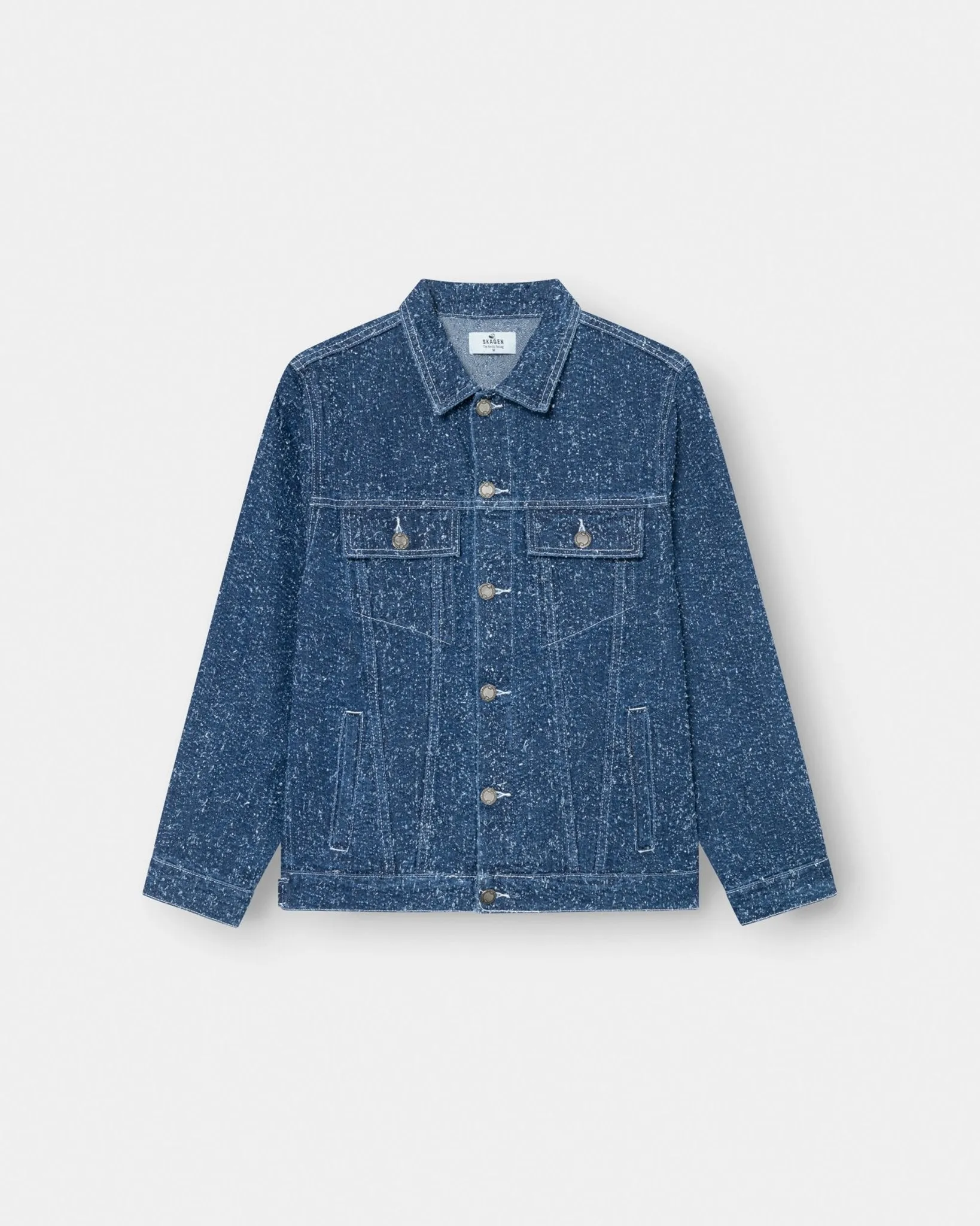 Textured Denim Jacket Mid Blue