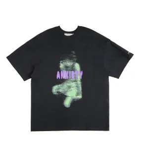 The Unavowed Anxiity  Over Size T-Shirt- Black