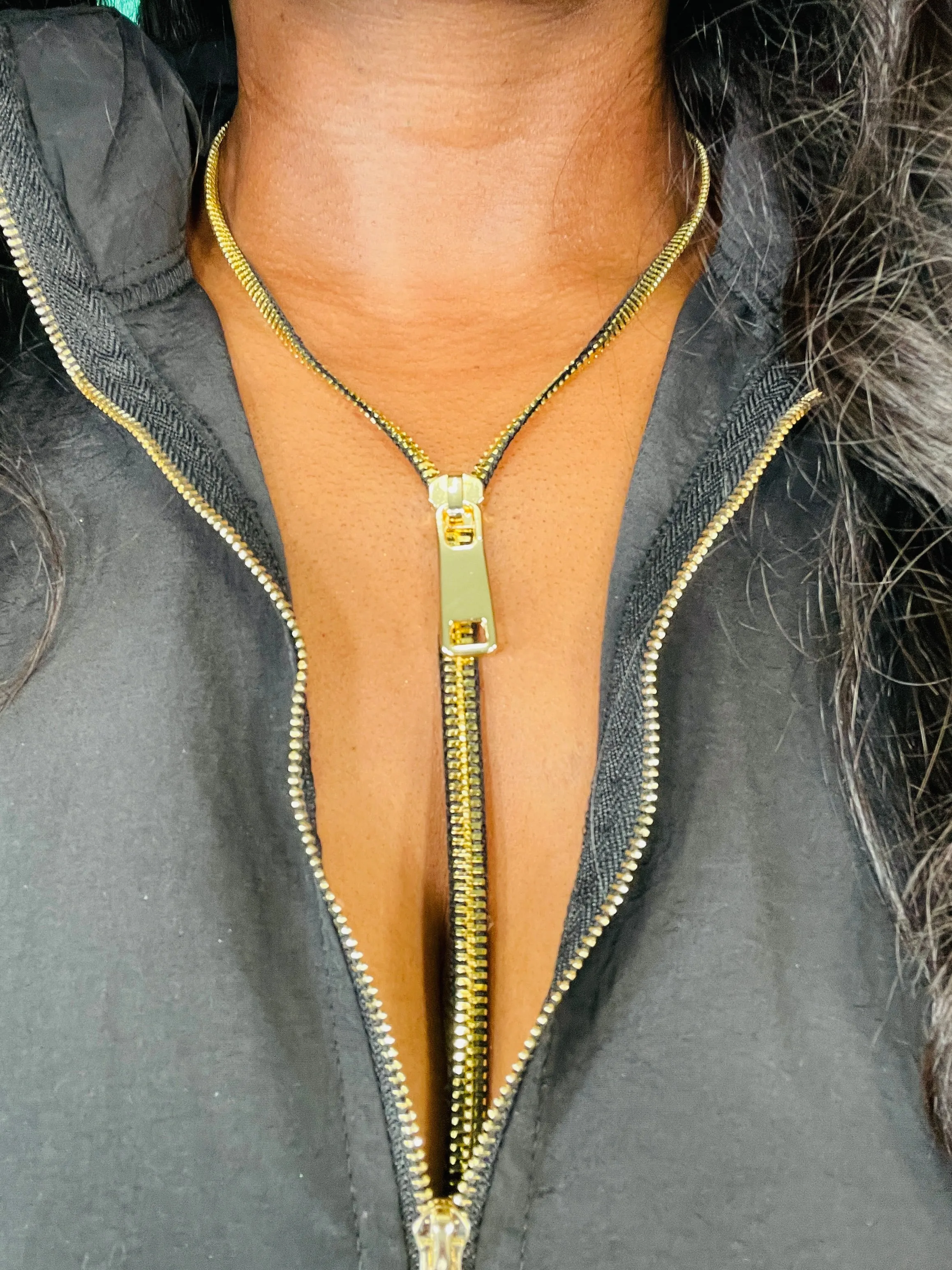 Zipper Necklace (Gold Stainless Steel)