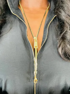 Zipper Necklace (Gold Stainless Steel)