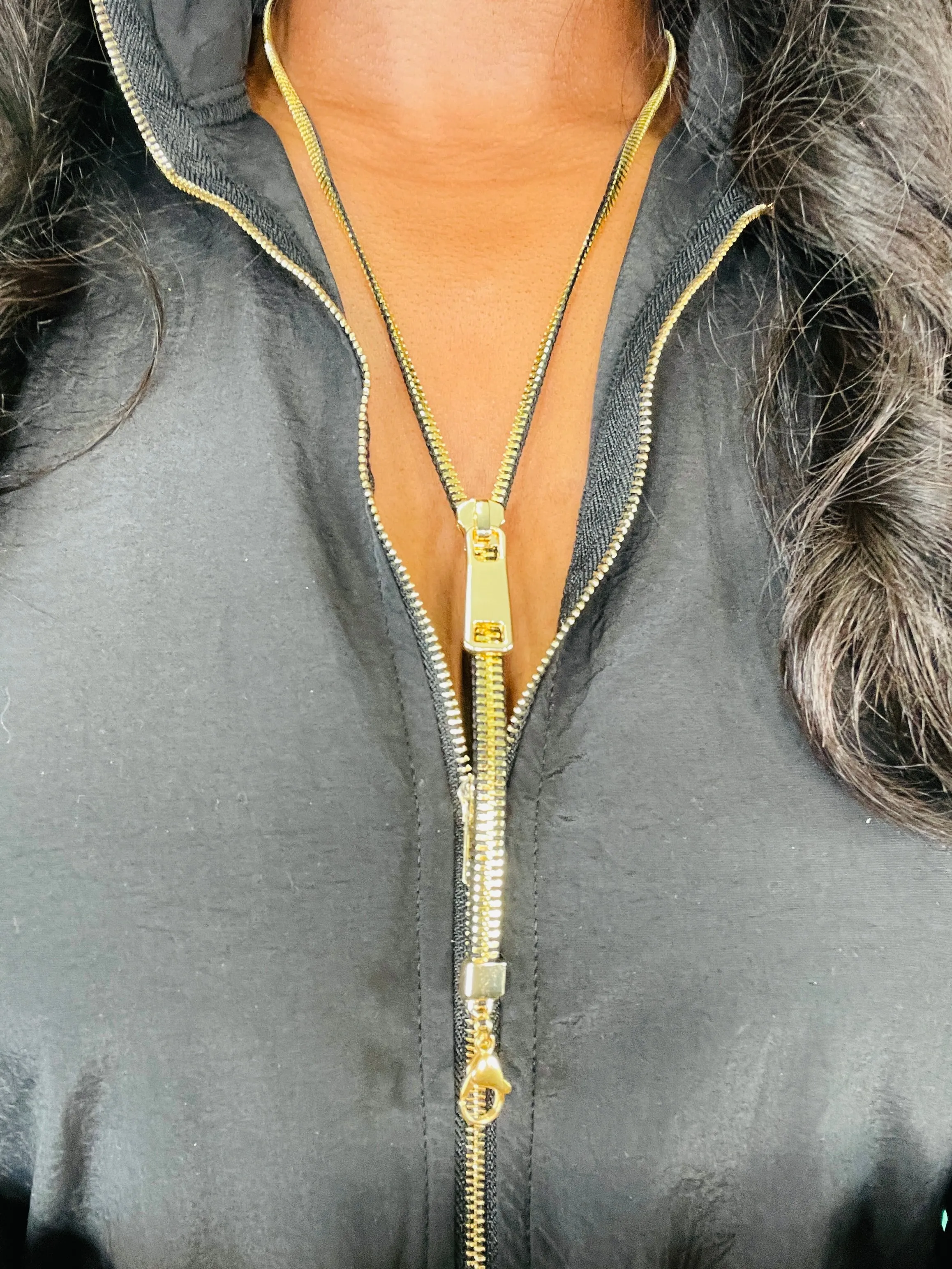 Zipper Necklace (Gold Stainless Steel)